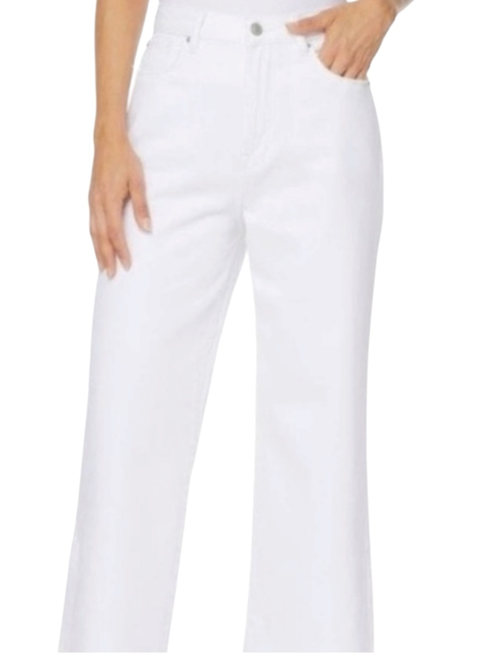 Kensie Crop Jeans High Rise White Pleated Women’s 10 True Vintage 100% Cotton